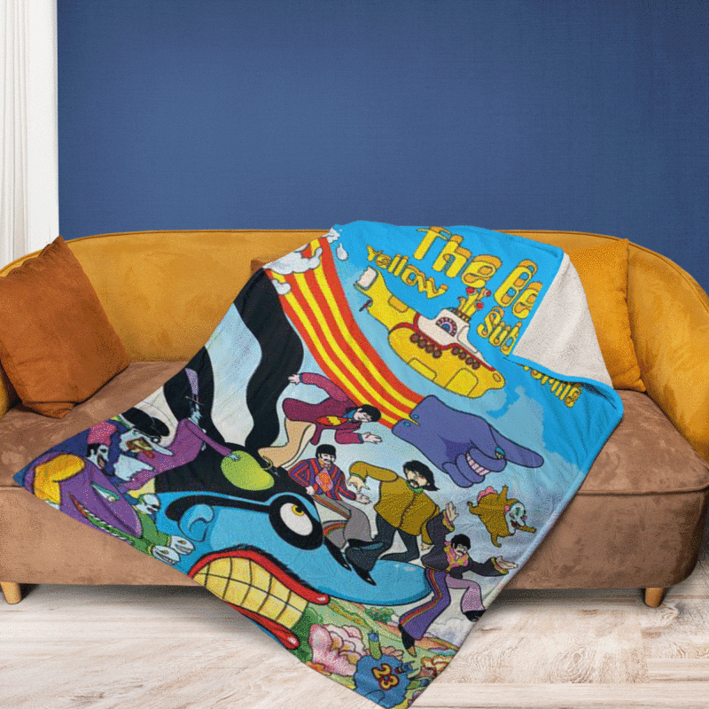 The Beatles Yellow Submarine Rock Band Christmas Gifts Lover The Beatles Gift For Fan Comfy Sofa Throw Blanket Gift 2
