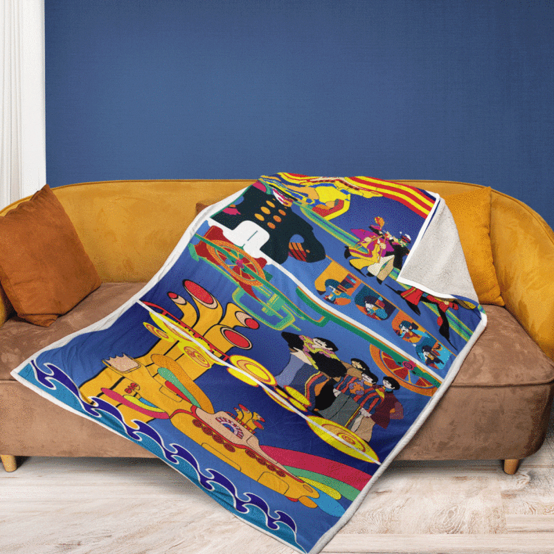 The Beatles Yellow Submarine Rock Band Ver2 Gifts Lover The Beatles Gift For Fan Comfy Sofa Throw Blanket Gift 2