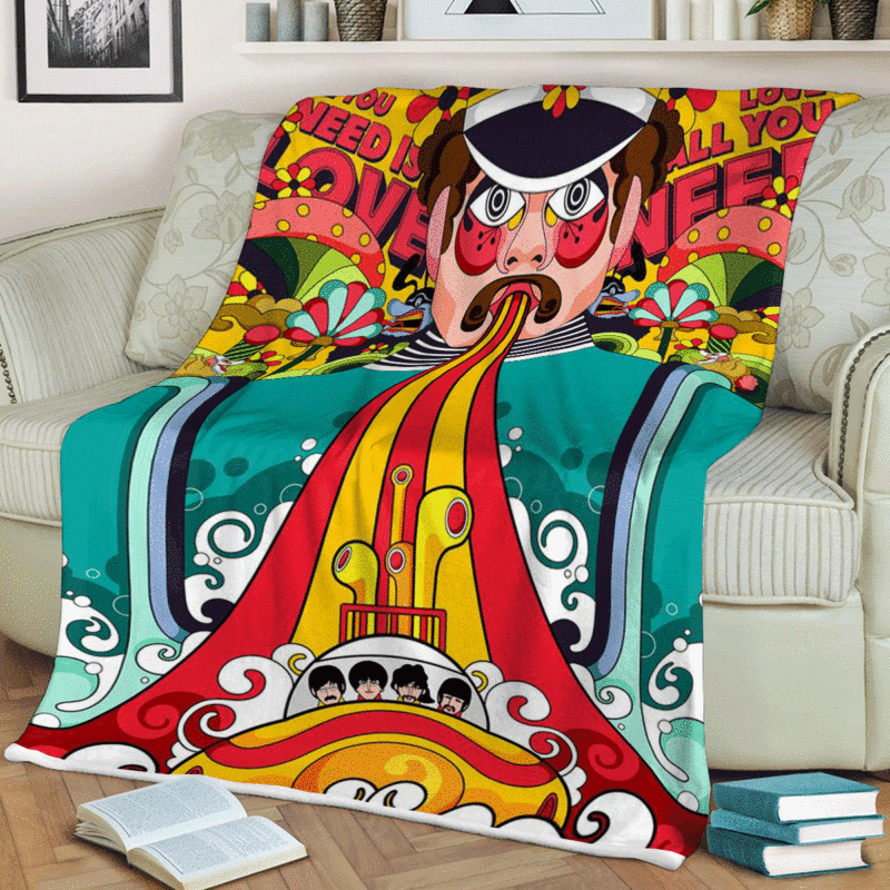 The Beatles Yellow Submarine Rock Band Ver3 Gifts Lover The Beatles Gift For Fan Comfy Sofa Throw Blanket Gift 2