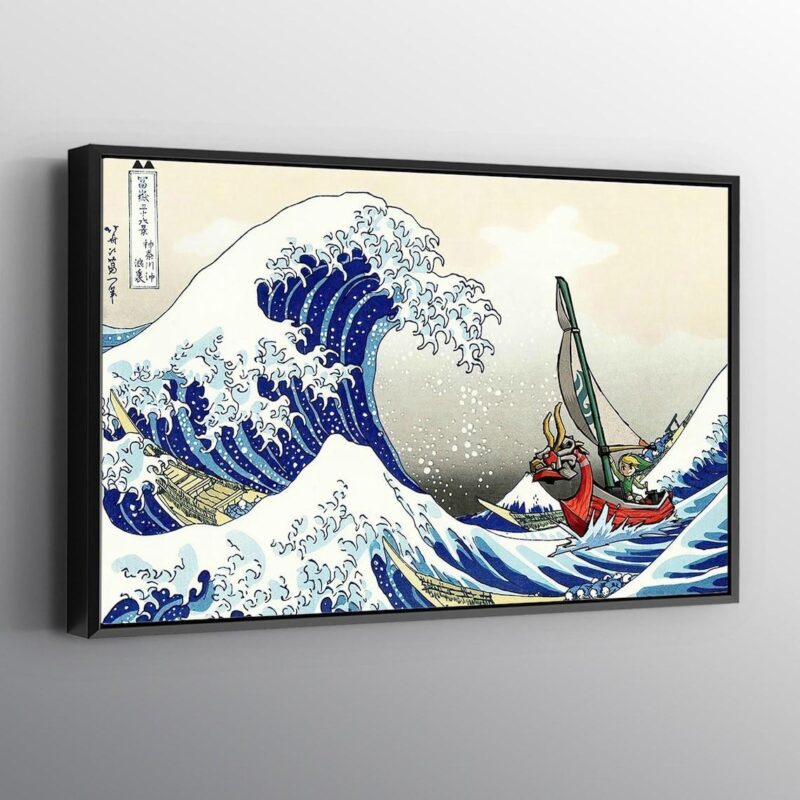 The Legend of Zelda Windwaker The Great Wave off Kanagawa Print Wall Art Canvas
