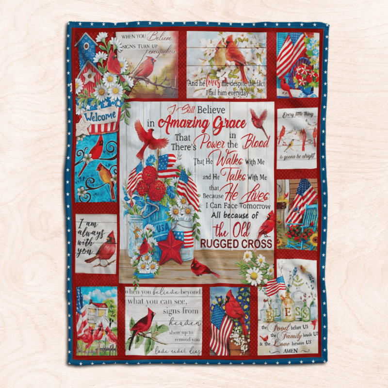 The Old Rugged Cross Cardinal Comfy Sofa Throw Blanket Gift 1