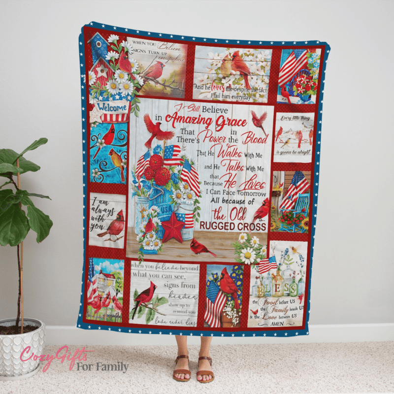 The Old Rugged Cross Cardinal Comfy Sofa Throw Blanket Gift 2