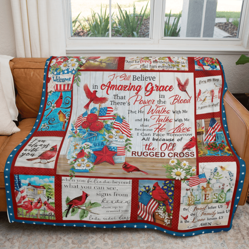 The Old Rugged Cross Cardinal Comfy Sofa Throw Blanket Gift