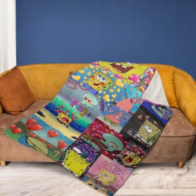 The SpongeBob Movie Sponge Out of Water Fan Gift, SpongeBob Patrick Star and Squidward Tentacles Comfy Sofa Throw Blanket Gift 2 The SpongeBob Movie Sponge Out of Water Fan Gift SpongeBob Patrick Star and Squidward Tentacles Comfy Sofa Throw Blanket Gift 2