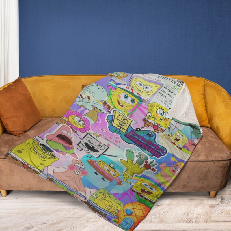 The Spongebob Cartoon Movie Blanket 2 Spongebob Cute Birthday Gift Comfy Sofa Throw Blanket Gift 2