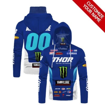 Thor Yamalube Racing Team #00 Ford Blue Jersey Style Custom Number Name For Thor Yamalube Racing Team Fans Gaiter Hoodie GH0216