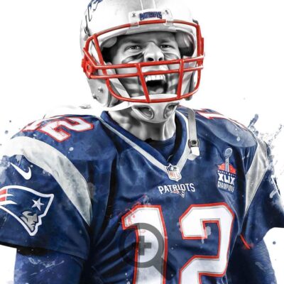 Tom Brady New England Poster, Canvas, Football Print, Sports Wall Art 1 Canvas