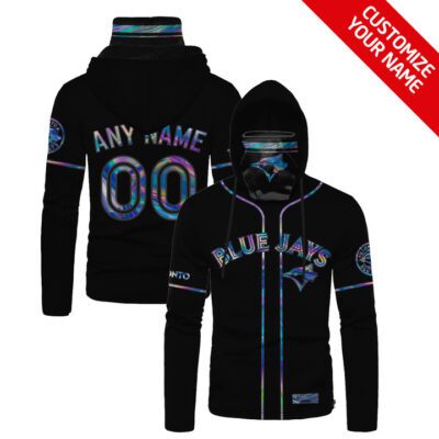 Toronto Blue Jays #00 3D Personalized Black Jersey Style Custom Number Name For Blue Jays Fans Gaiter Hoodie GH0686