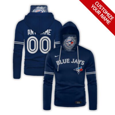 Toronto Blue Jays Mlb Baseball Team Logo Navy Jersey Style Custom Number Name For Jays Fans Gaiter Hoodie GH0792