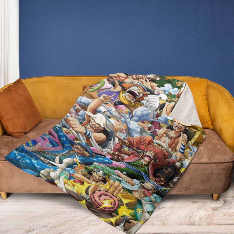 Usopp Sniper One Piece Anime Fan Gift God Usopp Comfy Sofa Throw Blanket Gift 2