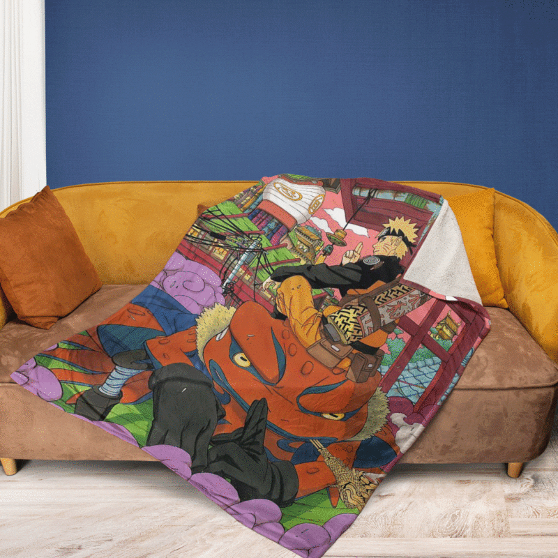 Uzumaki Naruto Gift For Fan Comfy Sofa Throw Blanket Gift