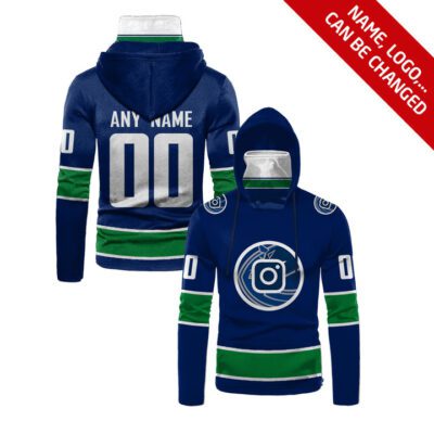 Vancouver Canucks #00 Nhl Team Blue Jersey Style Custom Number Name For Vancouver Canucks Fans Gaiter Hoodie GH0255