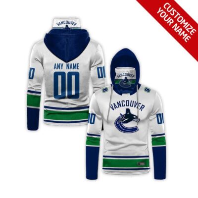 Vancouver Canucks #00 Nhl Team White Jersey Style Custom Number Name For Vancouver Canucks Fans Gaiter Hoodie GH0264
