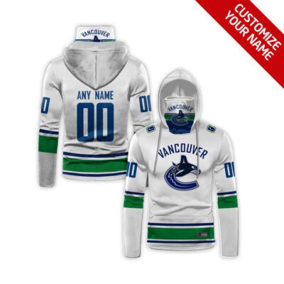 Vancouver Canucks Nhl Ice Hockey Logo Team White Jersey Style Custom Number Name For Canucks Fans Gaiter Hoodie GH0662