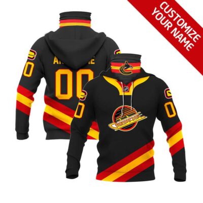 Vancouver Canucks Nhl Ice Hockey Team Logo Black Jersey Style Custom Number Name For Canucks Fans Gaiter Hoodie GH0652