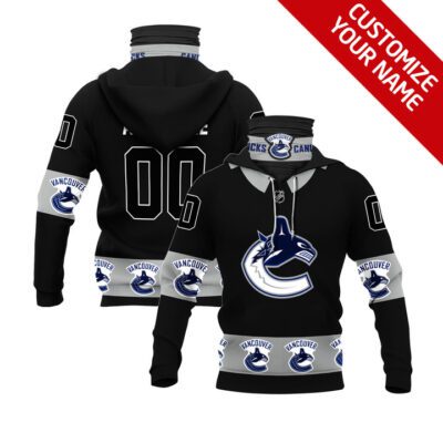 Vancouver Canucks Nhl Ice Hockey Team Logo Black Jersey Style Custom Number Name For Canucks Fans Gaiter Hoodie GH0669