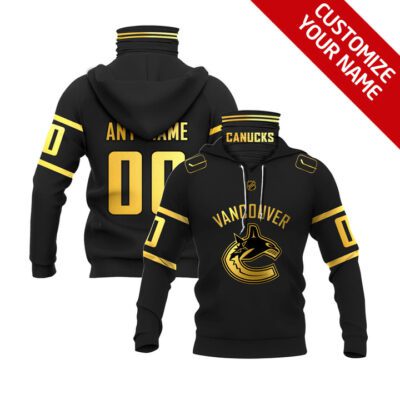 Vancouver Canucks Nhl Ice Hockey Team Logo Black Jersey Style Custom Number Name For Canucks Fans Gaiter Hoodie GH0684