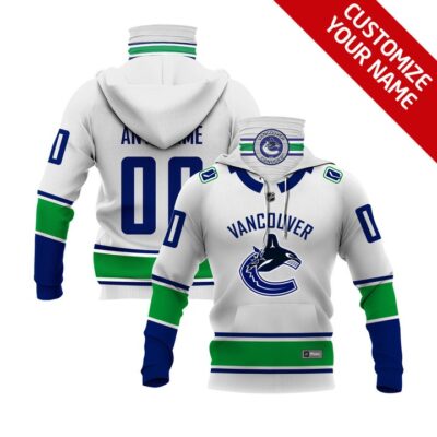 Vancouver Canucks Nhl Ice Hockey Team Logo White Jersey Style Custom Number Name For Canucks Fans Gaiter Hoodie GH0497
