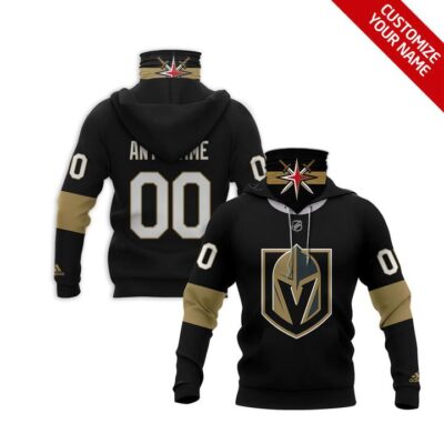 Vegas Golden Knights #00 Nhl Team Black Jersey Style Custom Number Name For Vegas Golden Knights Fans Gaiter Hoodie GH0322