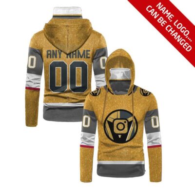 Vegas Golden Knights #00 Nhl Team Yellow Jersey Style Custom Number Name For Vegas Golden Knights Fans Gaiter Hoodie GH0163
