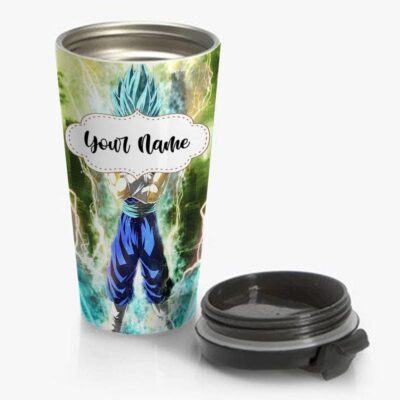 Vegito Super Saiyan Blue Dragon Ball Super Travel Mug Custom Personalized Name Stainless Steel Bottle