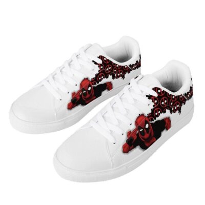Wade Wilson Deadpool Low Top Leather Stan Smith Shoes SST1521 3 Wade Wilson Deadpool Low Top Leather Skate Shoes Tennis Shoes Sneaker For Fans 3 1