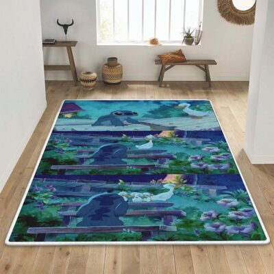 Walt Disney Stitch Stitch And Lilo Stitch And Duck Gift For Fan Rug Floor Decor