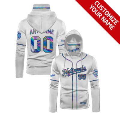 Washington Nationals #00 3D Personalized White Jersey Style Custom Number Name For Nationals Fans Gaiter Hoodie GH0588