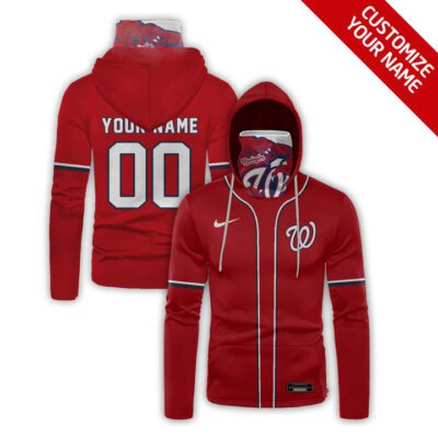 Washington Nationals Mlb Baseball Team Logo Jersey Red Jersey Style Custom Number Name For Nationals Fans Gaiter Hoodie GH0571