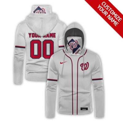Washington Nationals Mlb Baseball Team Logo White Jersey Style Custom Number Name For Nationals Fans Gaiter Hoodie GH0229