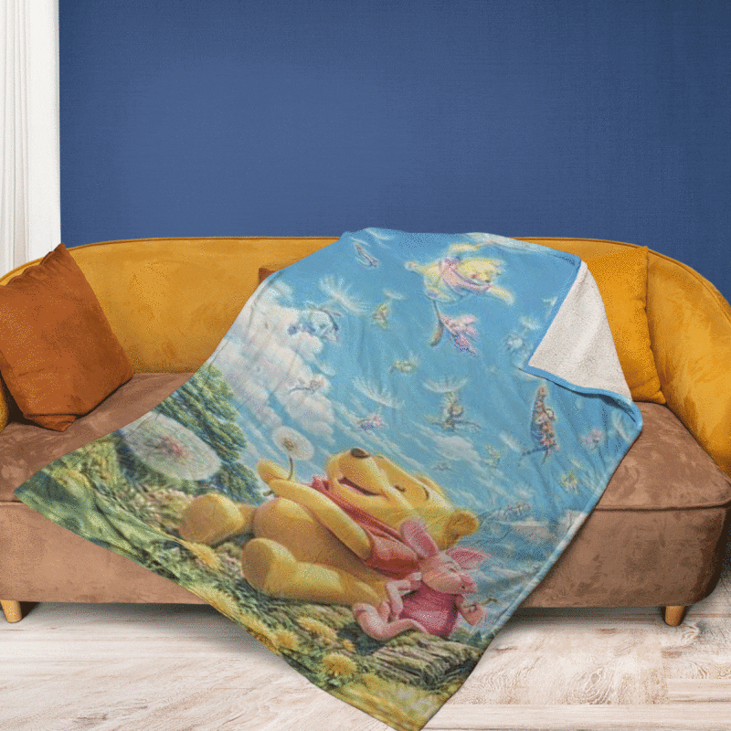 Winnie the Pooh Disney Dandelion Sky Christmas Gifts LoverWinnie the Pooh Gift For Fan Comfy Sofa Throw Blanket Gift 2