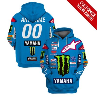 Yamaha Monster Energy Astars Yamalube Auto Racing Team Jersey Style Custom Number Name For Yamaha Fans Gaiter Hoodie GH0563