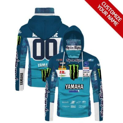 Yamaha Monster Energy Troy Lee Designs Twinair Auto Racing Team 3D Custom Number Name For Yamaha Fans Gaiter Hoodie GH0575