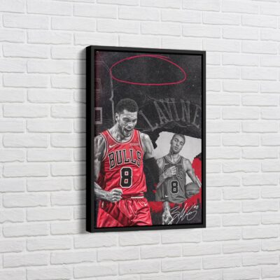 Zach LaVine Canvas, Chicago Bulls Basketball Poster, Bulls Canvas, Basketball Wall Art, Wall Canvas Decor, Chicago Bulls Art