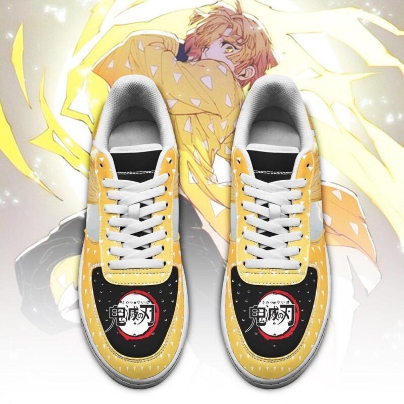 Zenitsu Air Force 1 Sneakers Custom Demon Slayer Anime Shoes Air Force 1 Sneakers 1 1