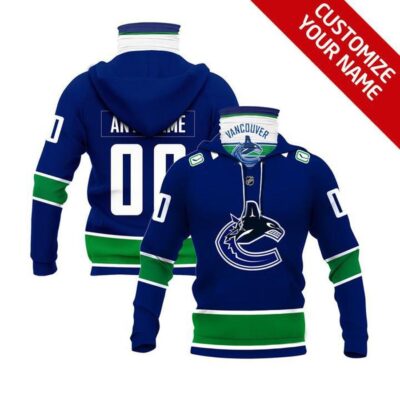 Vancouver Canucks Nhl Ice Hockey Team Logo Blue Jersey Style Custom Number Name For Canucks Fans Gaiter Hoodie GH0427