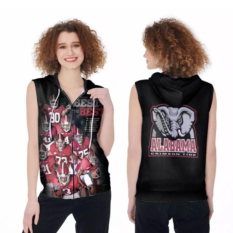 Alabama Crimson Tide Best Of The Best Players Football 3D Designed Allover Gift For Alabama Fans 2 Zip Sleeveless Hoodie ZSH0882