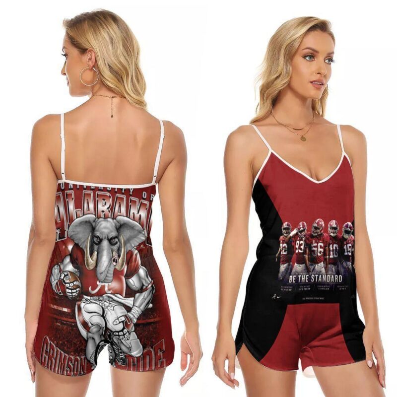 Alabama Crimson Tide football University We All Roll Together Team Logo Gift For Alabama Fans V-neck Romper Jumpsuit RJ01020