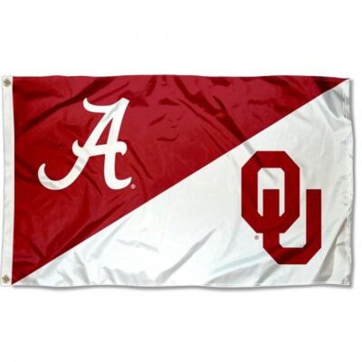 Alabama vs Oklahoma House Divided 3x5ft Wall Flag Banner Flag Outdoor Flag BF199