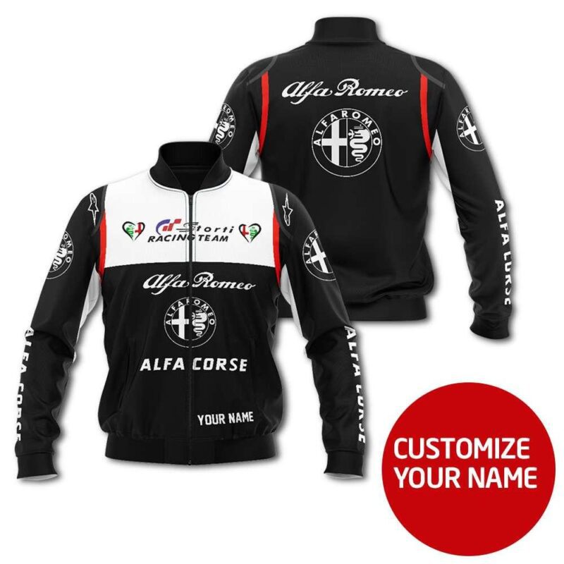 Alfa Romeo Auto Racing Team Costume 3D Personalized Design Gift With Custom Name For Alfa Fans Bomber Jacket BJ03867