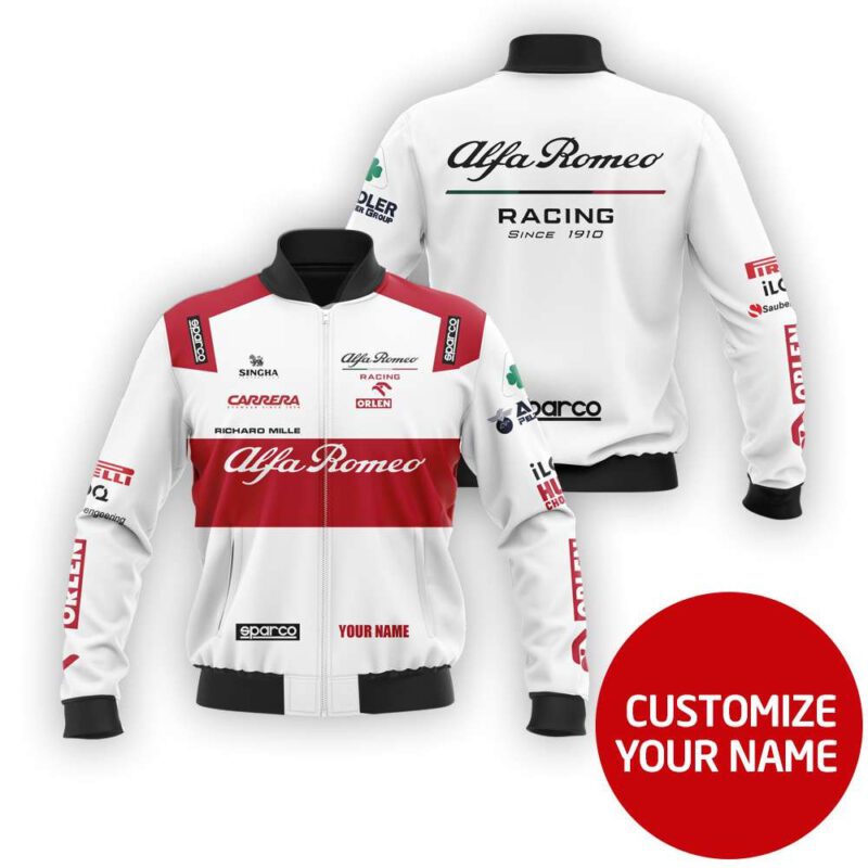 Alfa Romeo Sparco Singha Richaro Mille Auto Racing Team Costume 3D Personalized Gift With Custom Name For Alfa Fans Bomber Jacket BJ03732