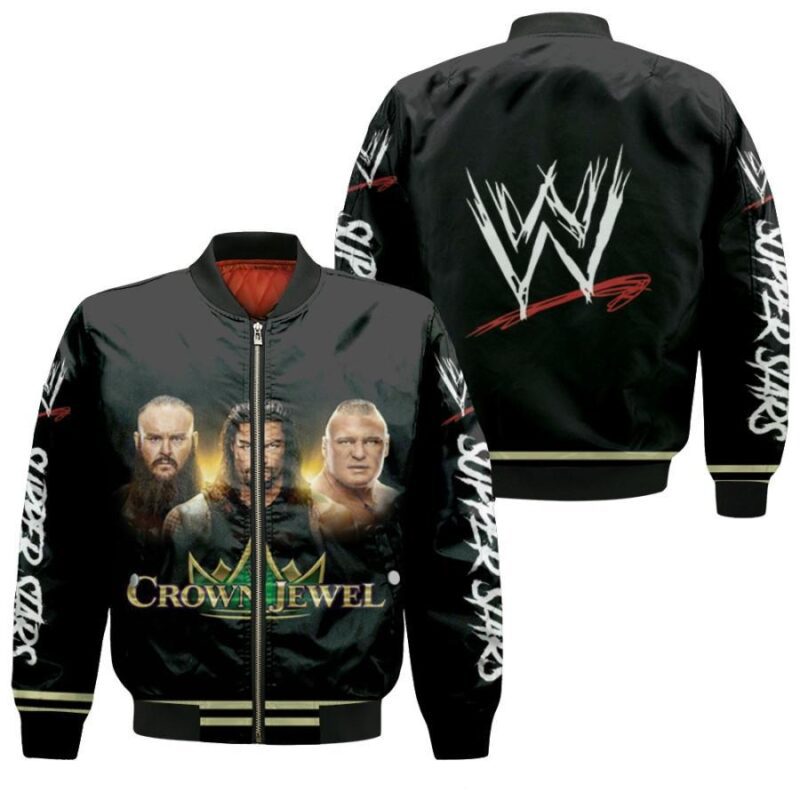 All stars Crown Jewel Championship WWE Legends Professional Wrestle Black Gift For WWE Fans Bomber Jacket BJ04130