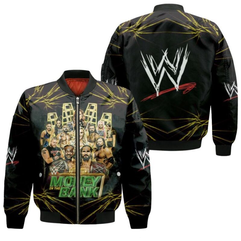 All stars Money In The Bank Championship WWE Legends Professional Wrestle Black Gift For WWE Fans Bomber Jacket BJ04115