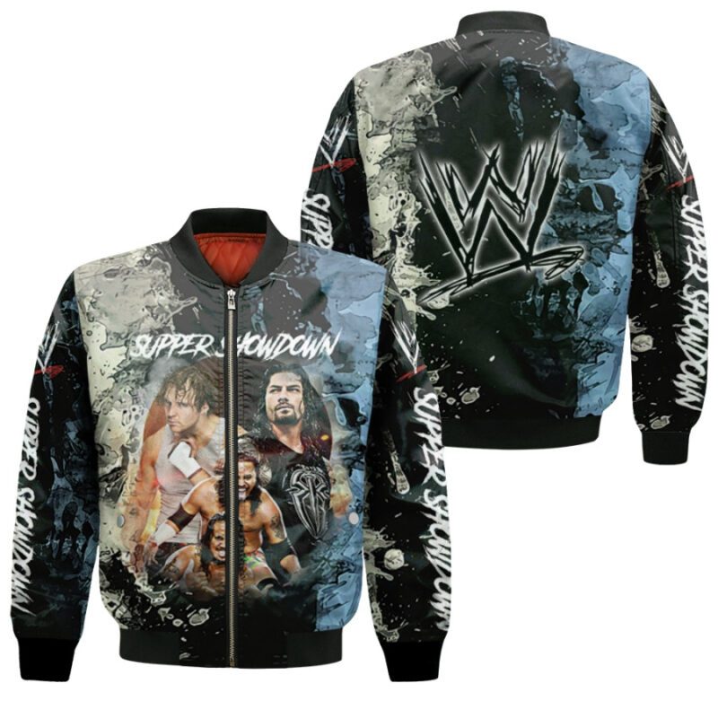 All stars Super Showdown WWE Legends Meeting Professional Wrestle Black Gift For WWE Fans Bomber Jacket BJ03932