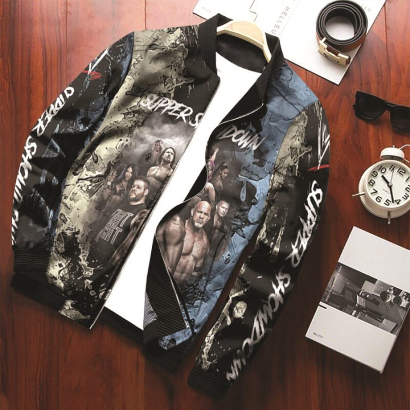 All stars Super Showdown WWE Legends Professional Wrestle Black Bomber Jacket Gift For WWE Fans BJ03461
