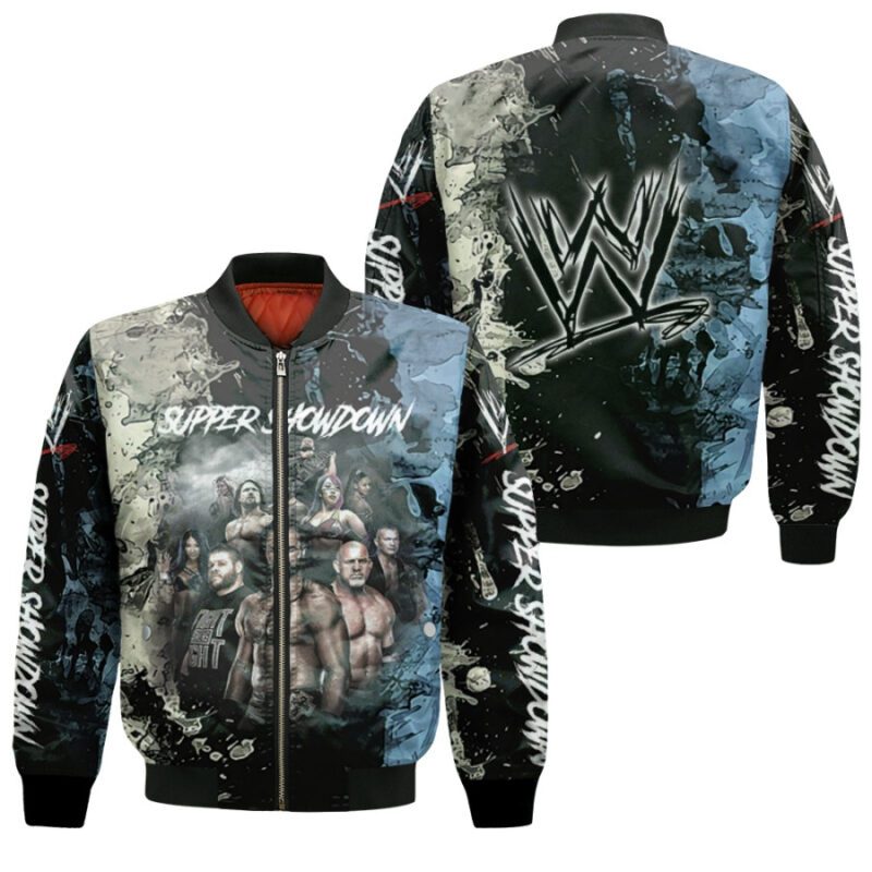 All stars Super Showdown WWE Legends Professional Wrestle Black Gift For WWE Fans Bomber Jacket BJ04222