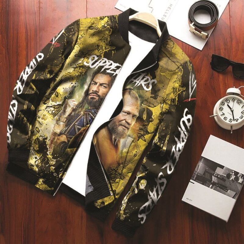 All stars Super Stars Championship WWE Legends Black Bomber Jacket Gift For WWE Fans BJ03450