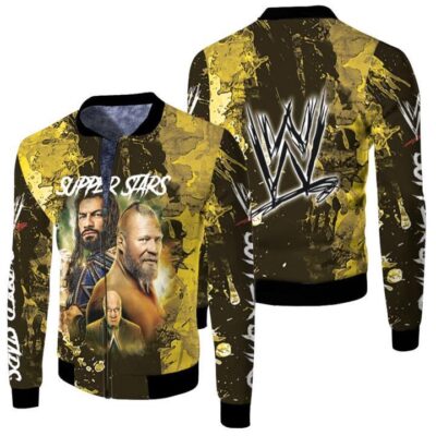 All stars Super Stars Championship WWE Legends Black Gift For WWE Fans Fleece Bomber Jacket