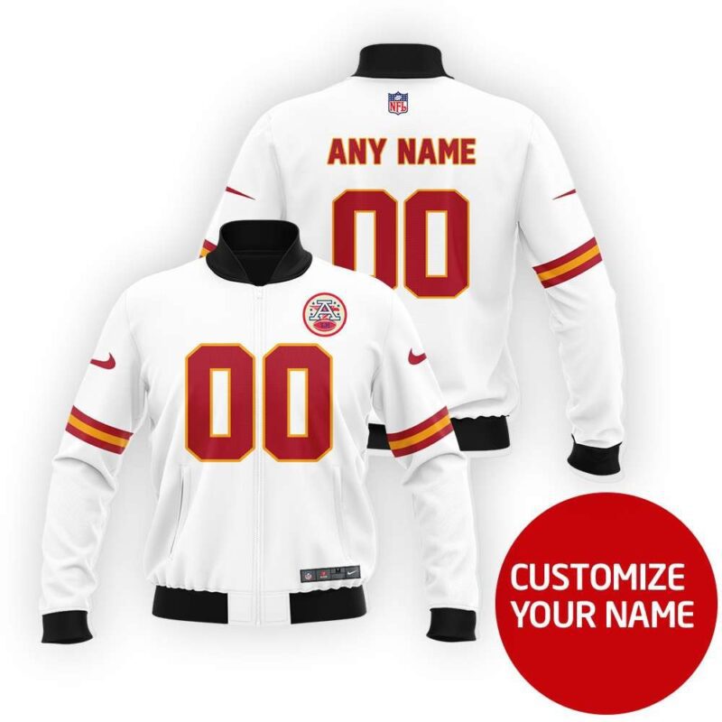 American Football League #00 Personalized White Jersey Style Gift With Custom Number Name For Afl Fans Bomber Jacket BJ03911
