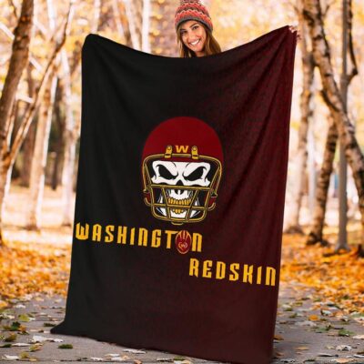 American Football Team Fleece Blanket - Washington Redskin Skull Wearing Helmet Fleece Blanket 3 American Football Team Fleece Blanket Washington Redskin Skull Wearing Helmet Fleece Blanket 3
